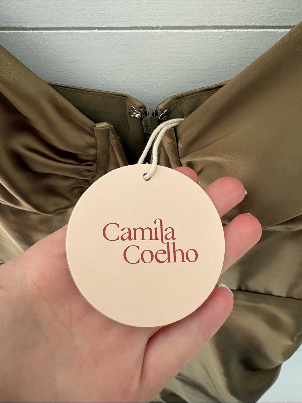 Camila Coelho Lorena Midi Dress in Olive Green - Picture 10 of 12
